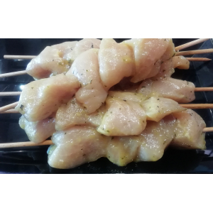 Brochette de poulet mariné thym / citron