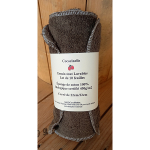 Lot de 10 essuie-tout lavable en coton bio