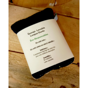 Eponge  lavable et réutilisable tissu bleu