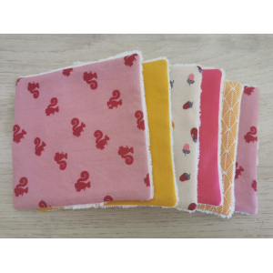 Grands carrés lavables 'écureuils et glands'