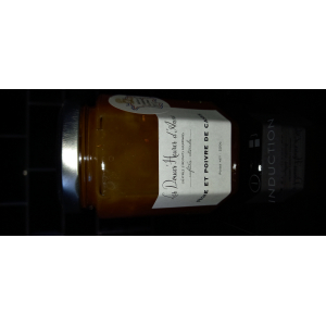 Confiture peche et poivre de cassis