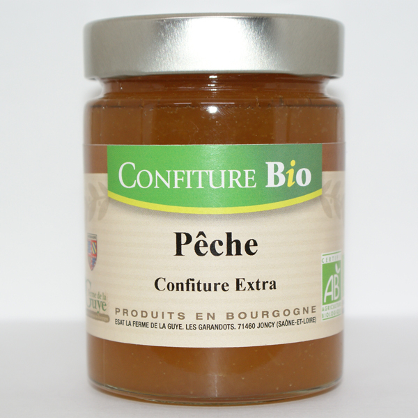 Confiture pêche bio 320 g Ferme De La Guye Locavor.fr