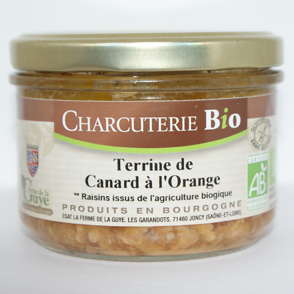 Terrine canard à l'orange bio 200 g Ferme De La Guye Locavor.fr