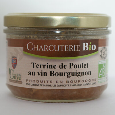 Terrine poulet / vin rouge bourgogne bio