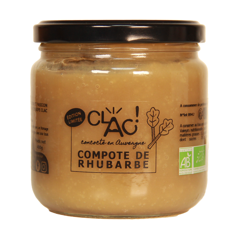 Compote de rhubarbe 400 g Clac Locavor.fr
