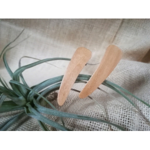 2 barrettes en bois de hêtre clair - a pince