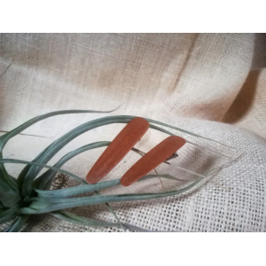 2 barrettes en bois de merisier clair - a pin