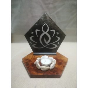 Bougeoir zen yogi dans lotus -argent