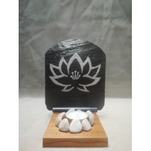 Bougeoir zen fleur de lotus - argent