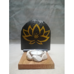 Bougeoir zen fleur de lotus - or