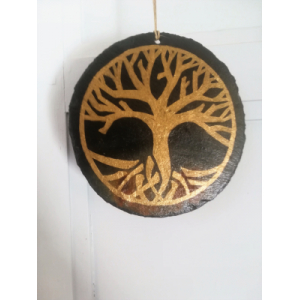 Arbre de vie en ardoise- or - à suspendre