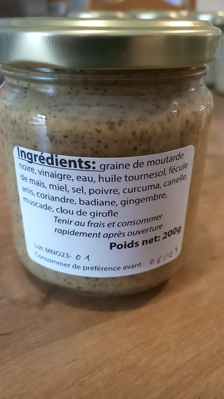 Moutarde aux épices à Pain d'Epices - 200g - Alélor