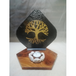 Bougeoir zen arbre de vie - or