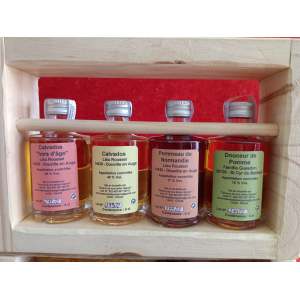 Coffret bois produits alcoolisés de normandie