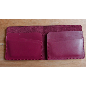 Porte-carte en cuir fushia