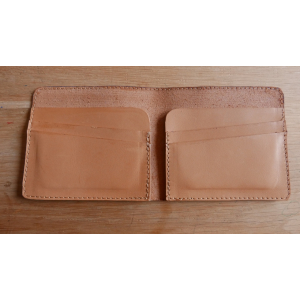 Porte-carte en cuir crème