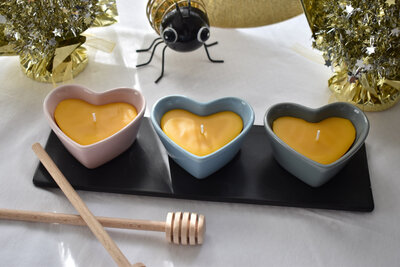 Trio bougies coeurs