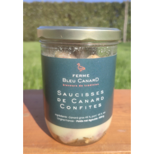Saucisses de canard confites