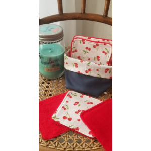 Lot de 5 lingettes cerise