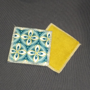 Lingette démaquillante rosaces bleu