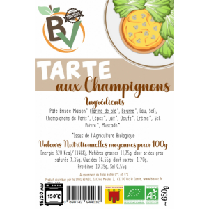 Tarte aux champignons 4/5 personnes