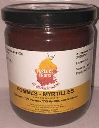 Purée de fruit-pomme/myrtille- 430g