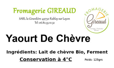 Yaourt de chevre 125 g
