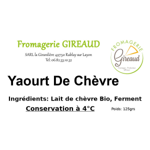 Yaourt de chevre 125 g