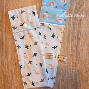 Pochette à pailles ou brosse à dents en tissu