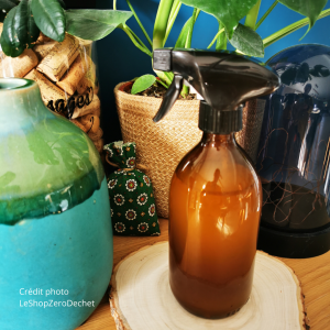 Flacon spray en verre ambré 500 ml