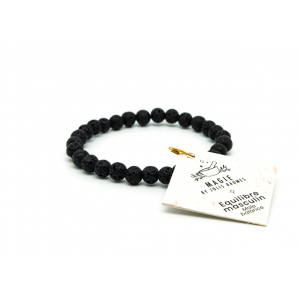 Bracelet equilibre masculin pierre de lave