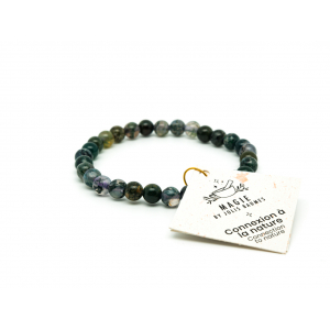 Bracelet connexion à la nature agathe mousse
