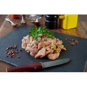 Emincé porc bio mariné (thym citron) - 1kg