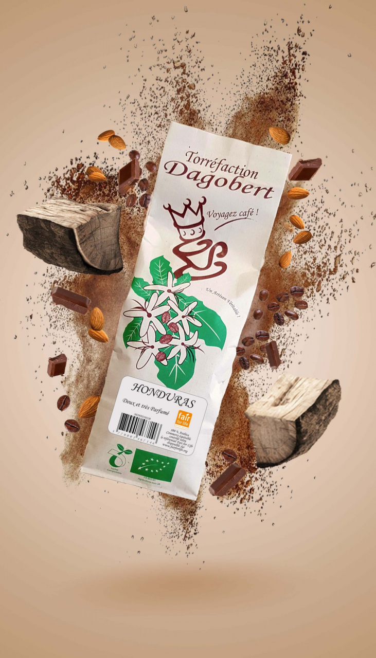 Les Cafés Dagobert -- Honduras 100% arabica, bio et équitable - grains (origine Honduras) - 1 kg main image 0
