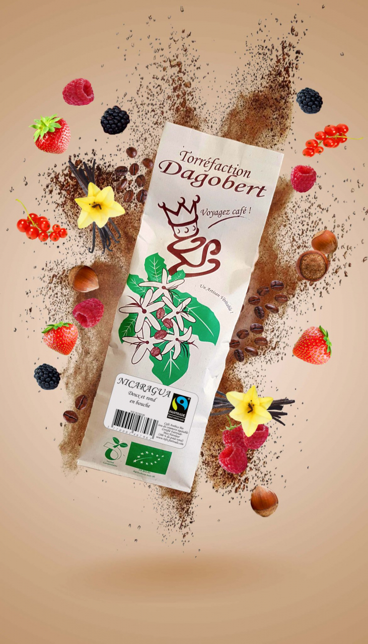 Les Cafés Dagobert -- Nicaragua 100% arabica, bio et équitable - moulu/filtre (origine Nicaragua) - 500 g main image 0