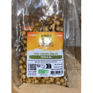 Pois chiches grillés « thym-ail »