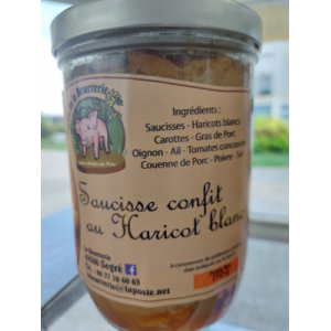 Saucisses confites aux haricots blancs