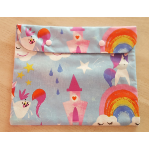 Grande pochette plate 'licornes'