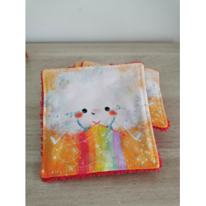 Carrés lavables 'arc en ciel'