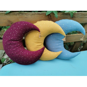 Coussin lune jaune
