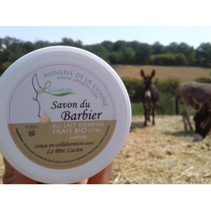 Savon du barbier au lait d'ânesse nature 100g