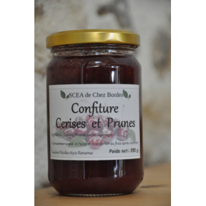 Confiture cerise burlat/prune - bocal 350 gr