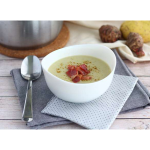 Velouté de topi-bacon