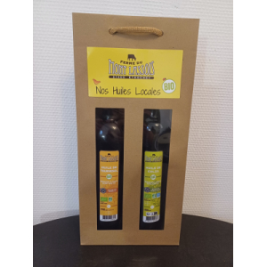 Coffret d'huile bio: colza et tournesol