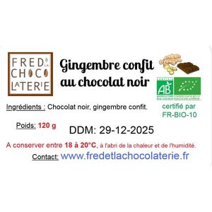 Gingembre confit au chocolat