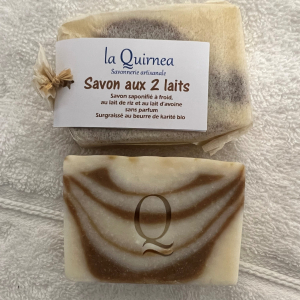 Pochon cadeau savon 2laits +sachet fleur douc