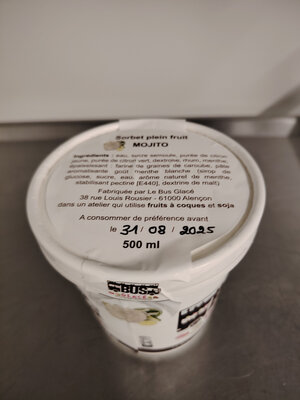 Sorbet plein fruit mojito