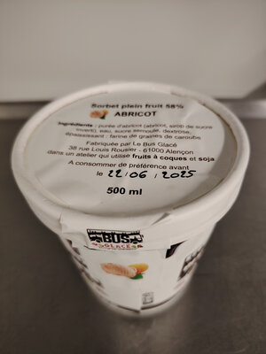 Sorbet plein fruit abricot