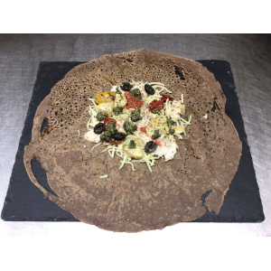 Galette de blé noir poulet et légumes grillés