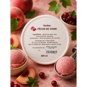 Sorbet plein fruit pêche de vigne